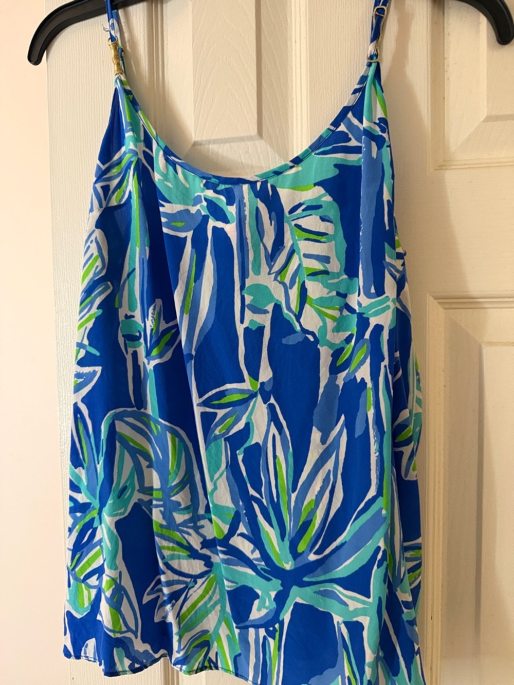 Lilly Pulitzer Blue Green White Tropical Print Tank Top